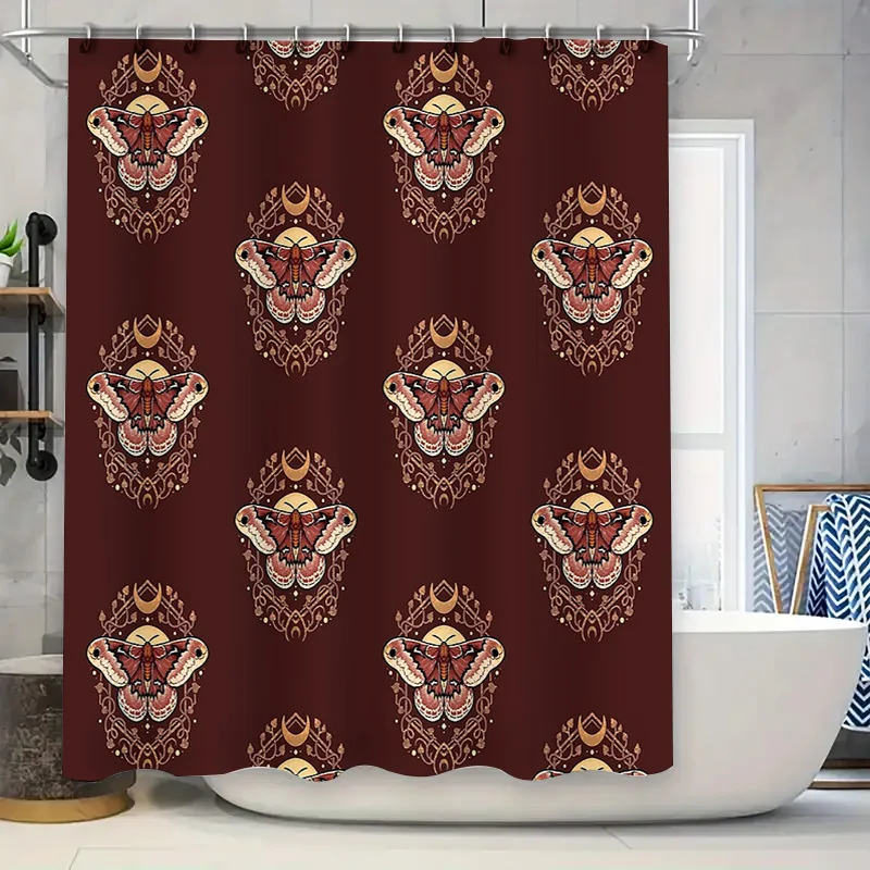 

Винтажный комплект занавесок для душа с молью, природный темный готический лес, фон, декор для ванной комнаты