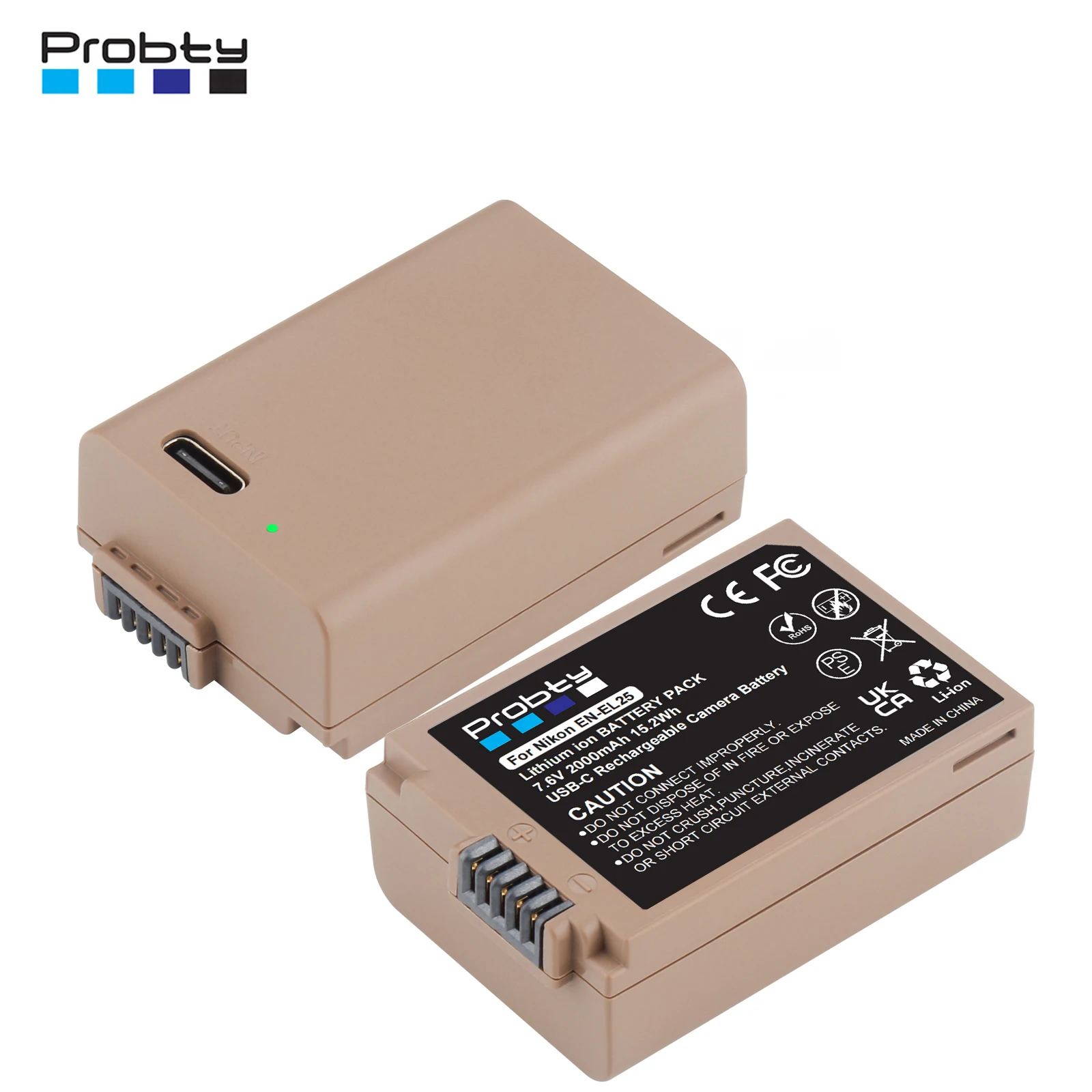 Probty EN EL25 EN-EL25 Akku mit Typ-C-Ladeeingang für Nikon Z30 Z50 ZFC Kamera 4241 EN-EL25 Akku MH-32 Ladegerät