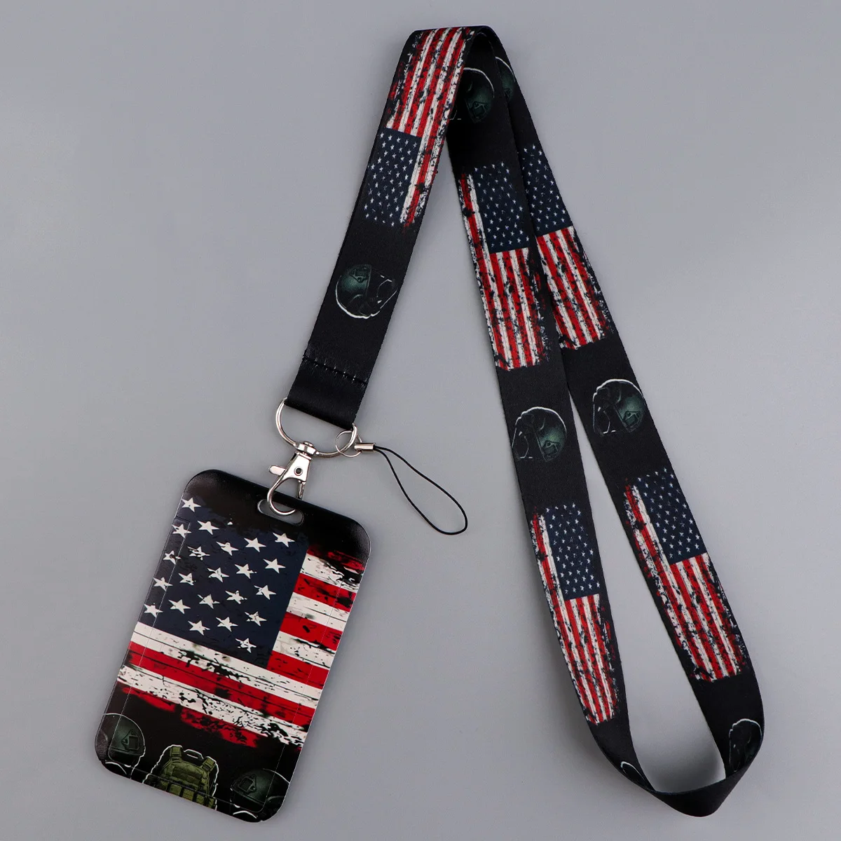 Moth Skull Flag Card Holder Punk Lanyard Neck Strap for Key ID Card Phone Straps Hang Rope Key Ring Holder Accessories Gift view 6