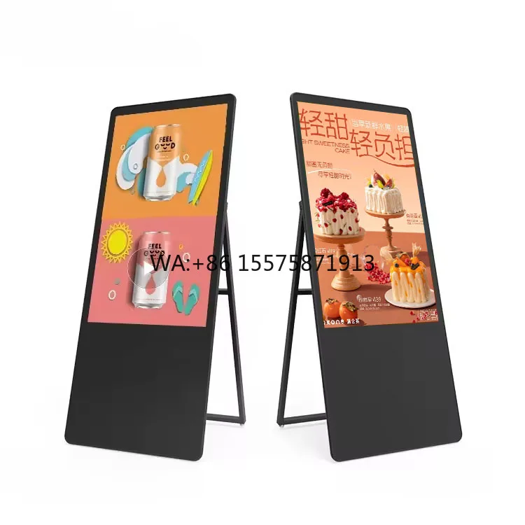 Foldable 43-Inch 32-Inch LCD Digital Signage Player Portable Poster Display for Shopping Malls Retail Stores Indoor Use OEM