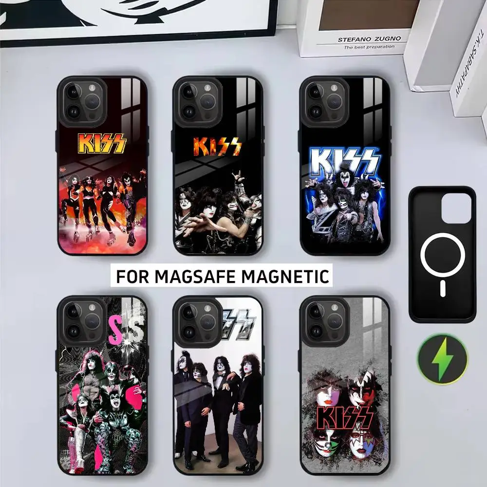 

C-Classic Fashion K-Kiss Rock Band Phone Case For iPhone17,16,15,14,13,12,11 Plus,Pro Magnetic with Magsafe Wireless Charging