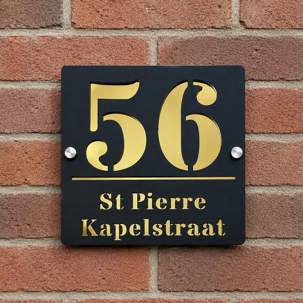

Personalized Custom Laser Cut Acrylic House Number Sign Address Plaque exterior 3D Villa Street Wall Signs Outdoor Plate Gift