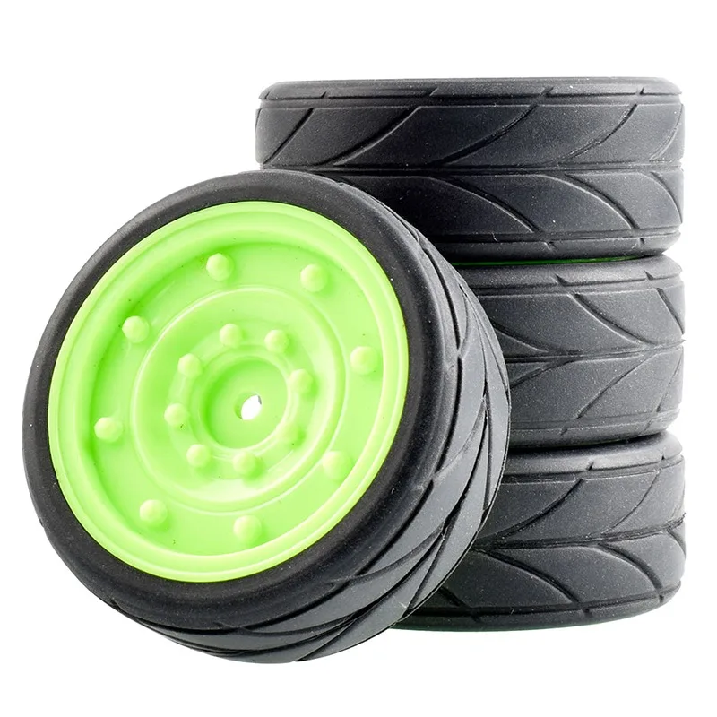 65MM 1/10 RC 레이싱카 타이어 온로드 투어링 드리프트카 타이어 휠 타미야 TT01 TT02 XV01 TA06 PTG-2 HPI WR8 교쇼 HSP 94123용