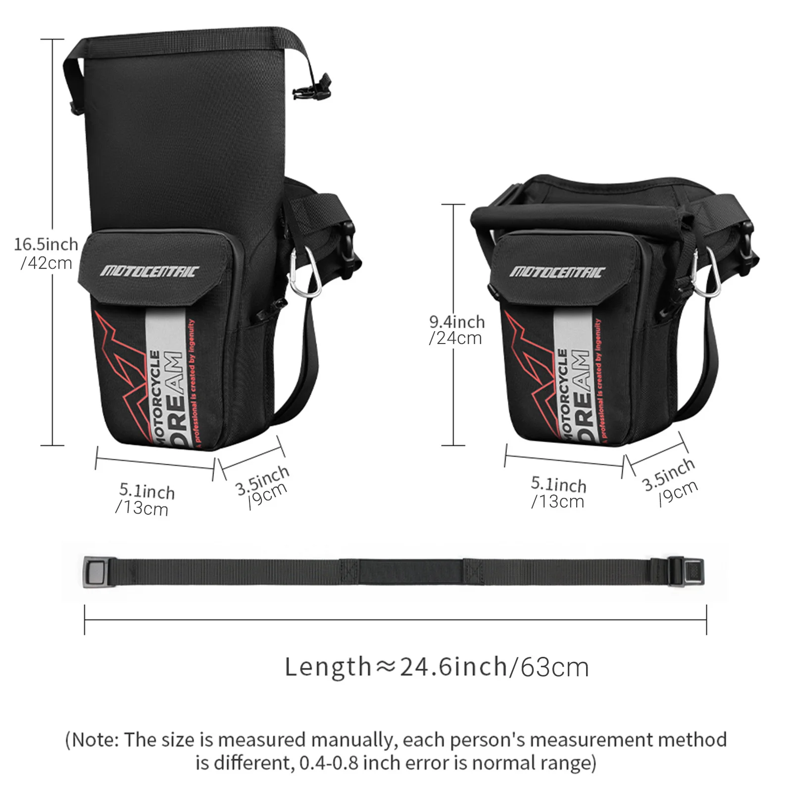 MOTOCENTRIC Multi-Function Motorcycle Drop Leg Bag Hip Bum Motorcycle Bag Outdoor Waist Bag Motorbike Riding Chest Bag