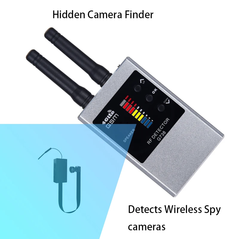 Pocket G738 RF Detector 1000mAh 3.7V Lithium Battery, 8-12 Hours Continuous Working for Business Meeting Confidential Security