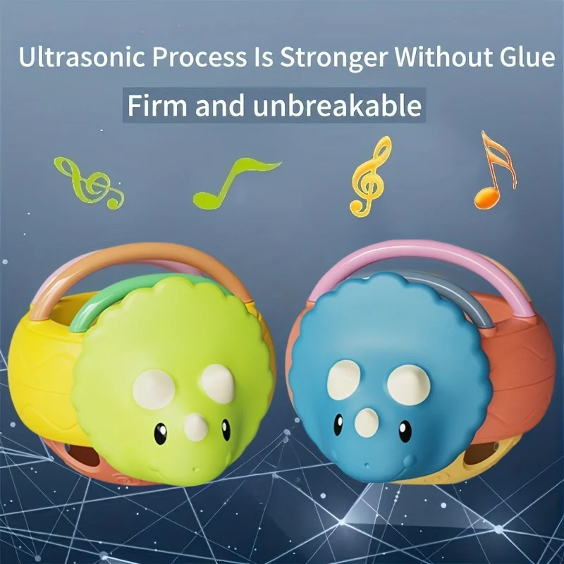 Dinosaur Ringing Toy for Infants & Youngsters - ABS Material,  Vibrant Cartoon Dinosaur Design, Perfect for Christmas Gift