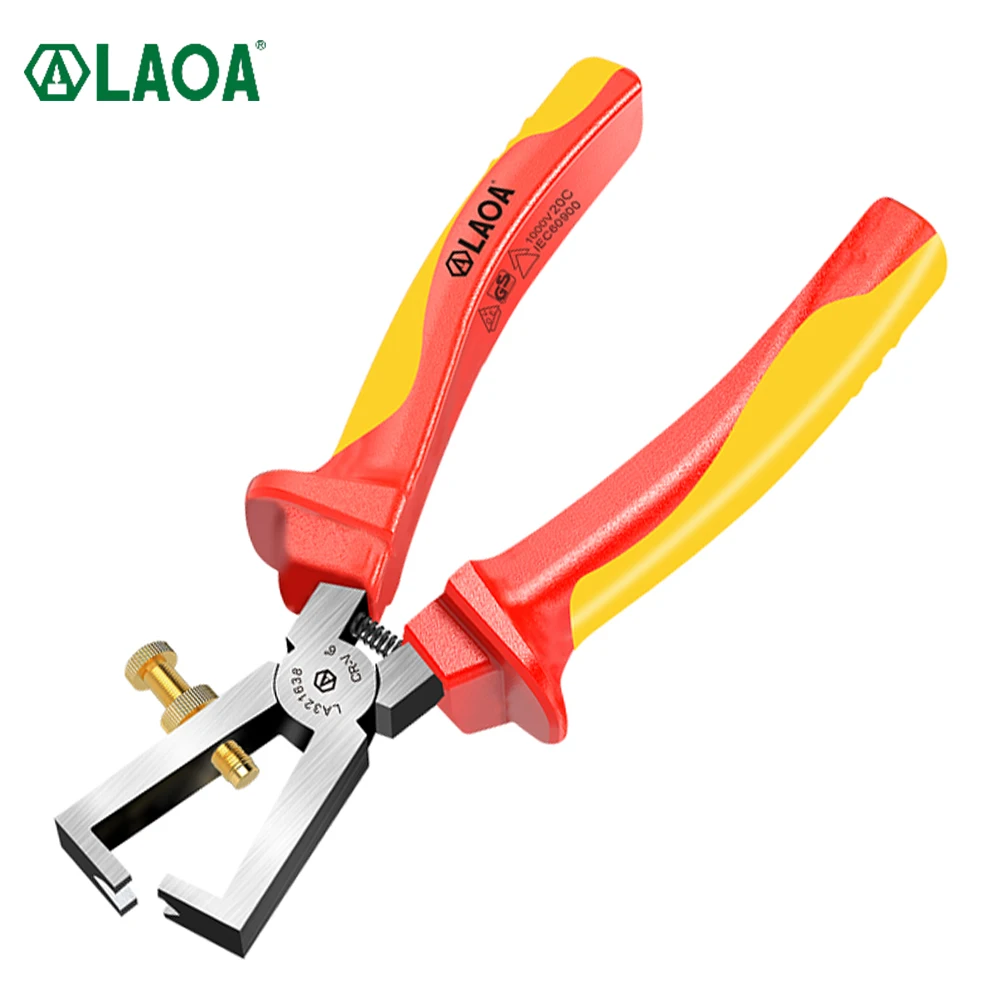 LAOA VDE Wire Stripper 6 Inch Flat Nose Pliers 1000V Insulated High Temperature High Pressure Resistance