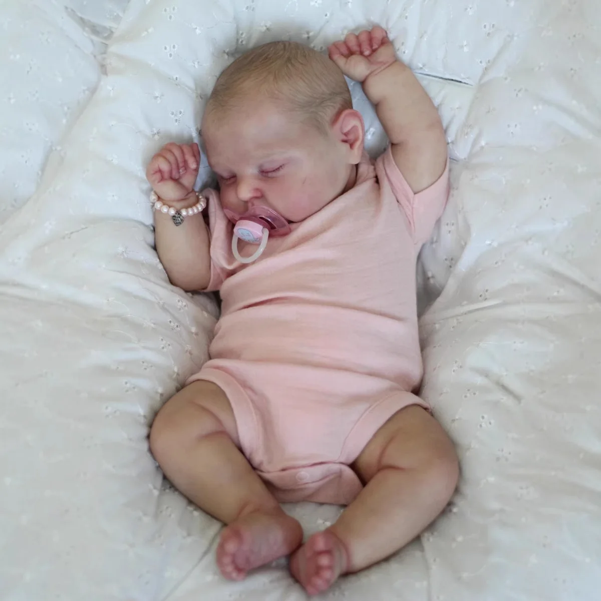 49 センチメートルリアルな睡眠新生児リボーンベビードール手作り 3D 塗装スキンソフトボディシリコーンビニール女の子クリスマスギフト誕生日