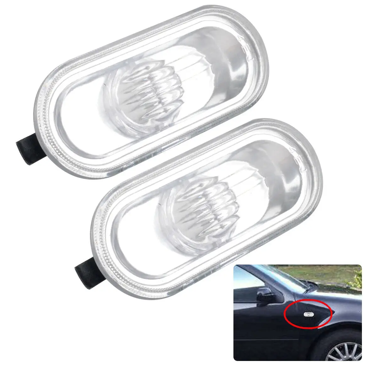 NEW 2PCS Side Marker Light Turn Signal Lamp Housing for 98-05 VW Golf Jetta Bora MK4 Passat GTI