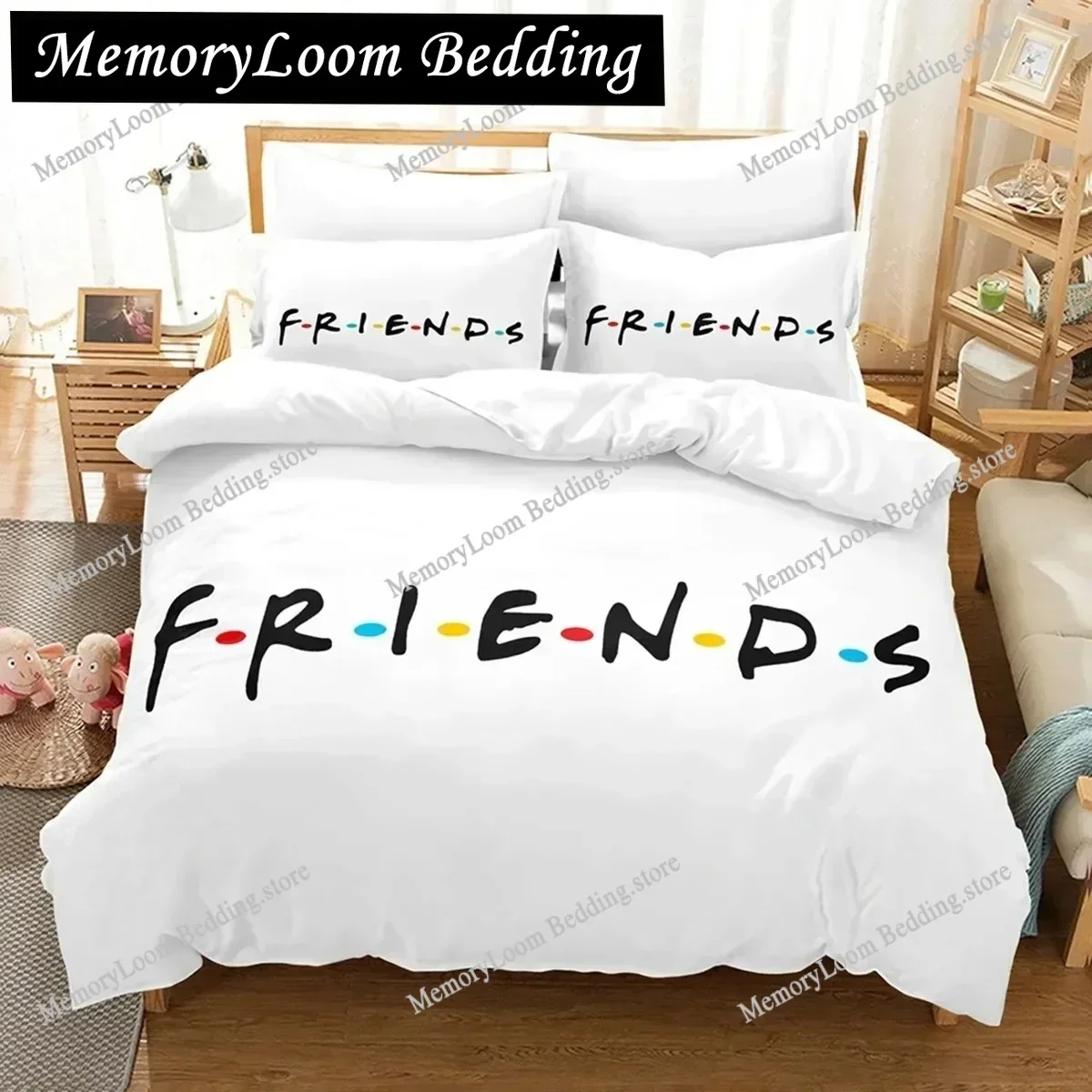 New 3D Friends Sets Duvet Cover With Pillowcase Twin Full Queen King Double Single Size Bed Linen Women Adults Teens Bedding Set