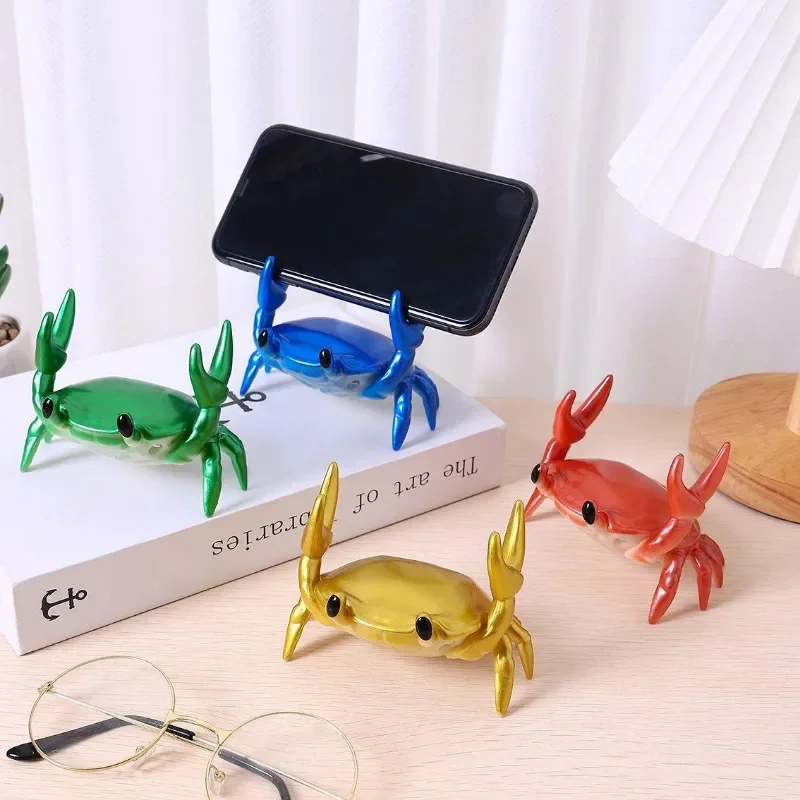 Mobile Phone Holder Cute Crab Shape Phone Desk Bracket Mount Lazy Creative Pen Eyeglasses Stand Chasing Drama Artifacts Ornament