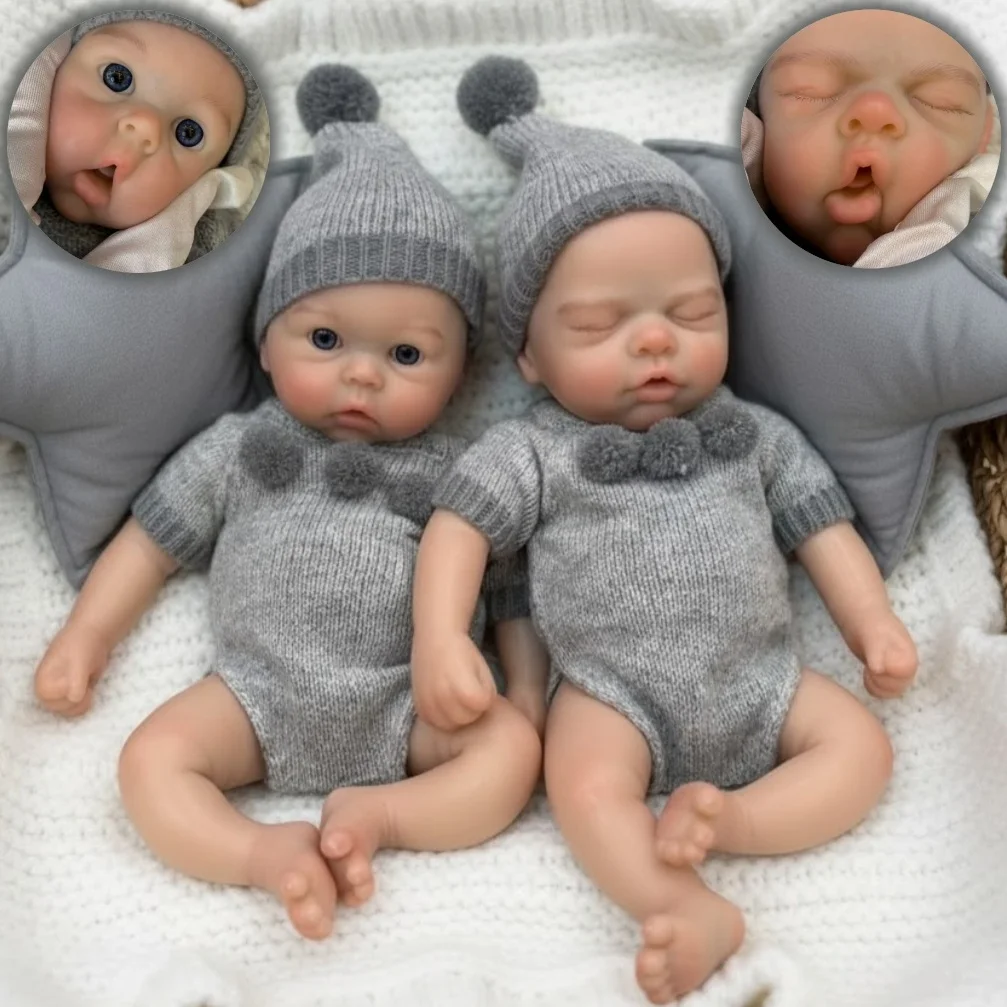 

13 Inch Silicone Reborn Girl Doll Open Mouth Painted Newborn Baby Realistic Body Reborn Dolls for Collectors And Babies