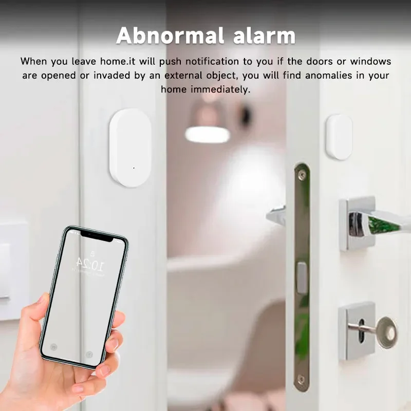 Tuya Smart ZigBee Sensor de puerta y ventana, Mini detectores de puerta inalámbricos para casa inteligente, alarma remota con aplicación de apertura/cierre