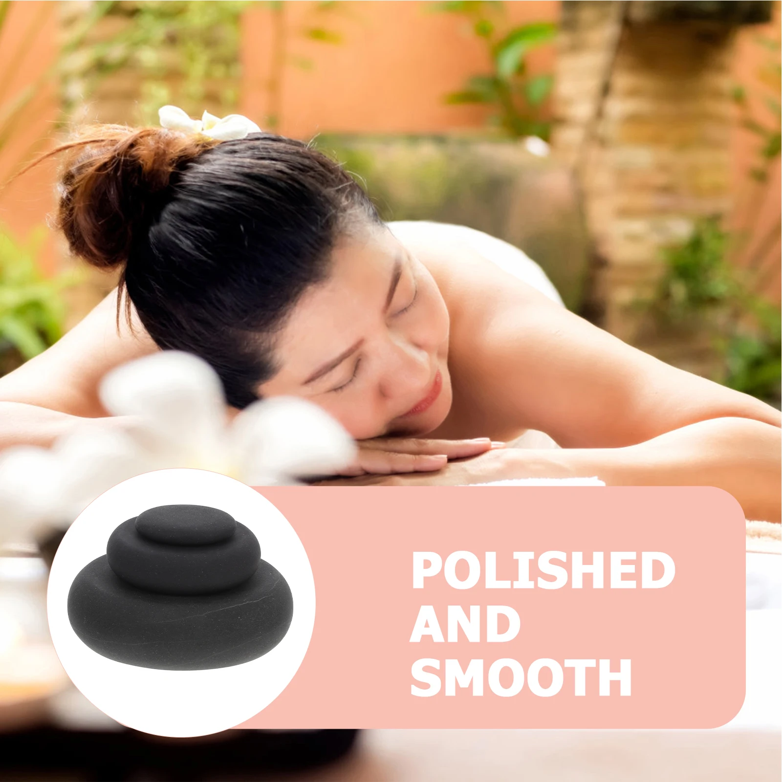 

9pcs Natural Black Basalt Hot Stone Set Smooth Volcanic Rocks For Spa Therapy Heated Stone Kit Hot Stones For Massage Basalt