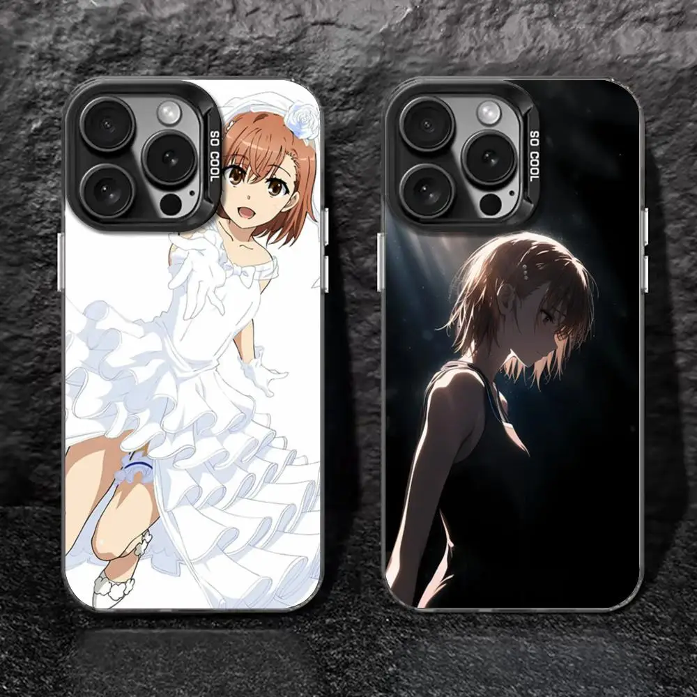 Mikoto Misaka Scientific Railgun Phone Case black IMD Colorful Silver Suitable soft case for iPhone 16 15 14 13 12 11 XS Pro Max