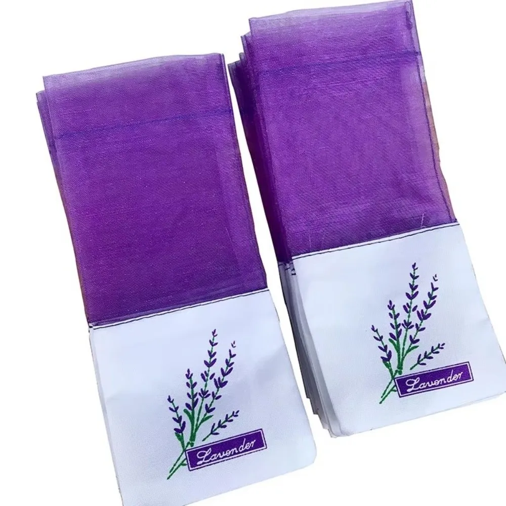 10/20PCS Drawstring Mesh Lavender Bags Indoor Deodorizing Purple Gauze Ribbons Drawstring Sachets Air Fresheners