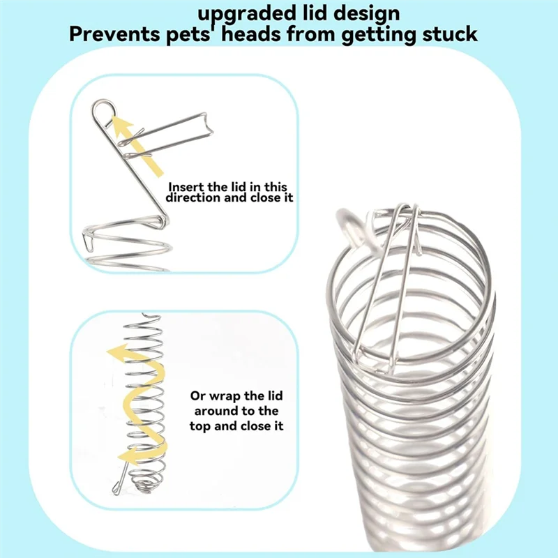 

A93E-Spiral Long Rat Foraging Toys 2Pcs Stainless Steel With Hanging Chain Enrichment Rat Toys