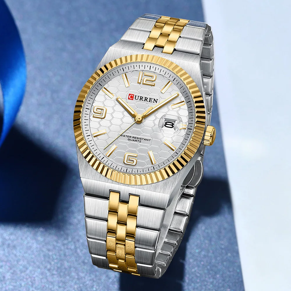 CURREN Top New Men's Quartz Watch Casual Waterproof Night Light Calendar Men's Quartz Watch Relogio Masculino