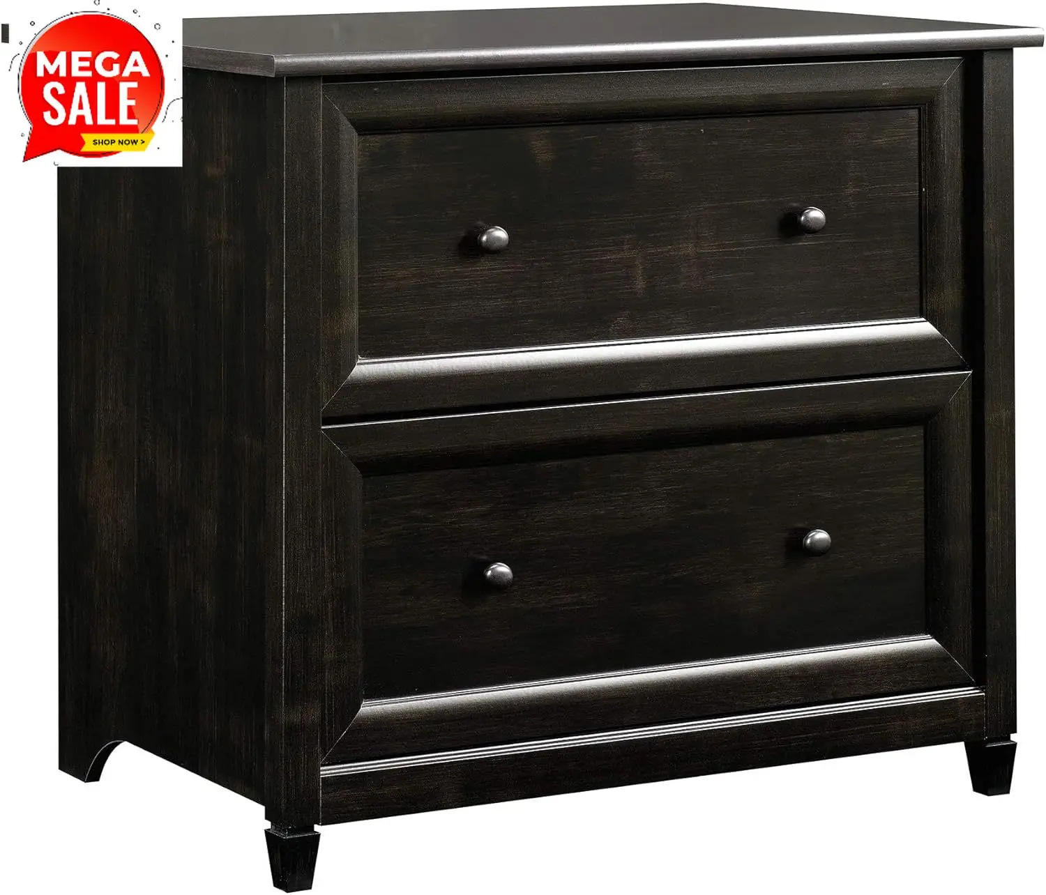 

Шкаф для документов Edge Water с 2 выдвижными ящиками, офисный шкаф для документов, отделка цвета Estate Black