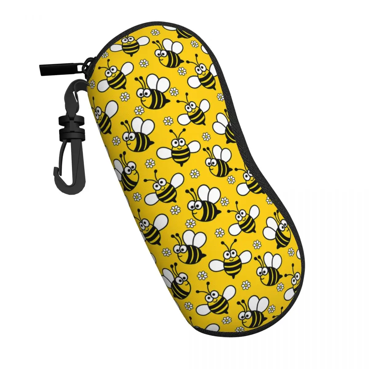 Custom Bee Lovers Flower Shell Glasses Case Unisex Travel Eyeglasses Case Sunglasses Protector Box