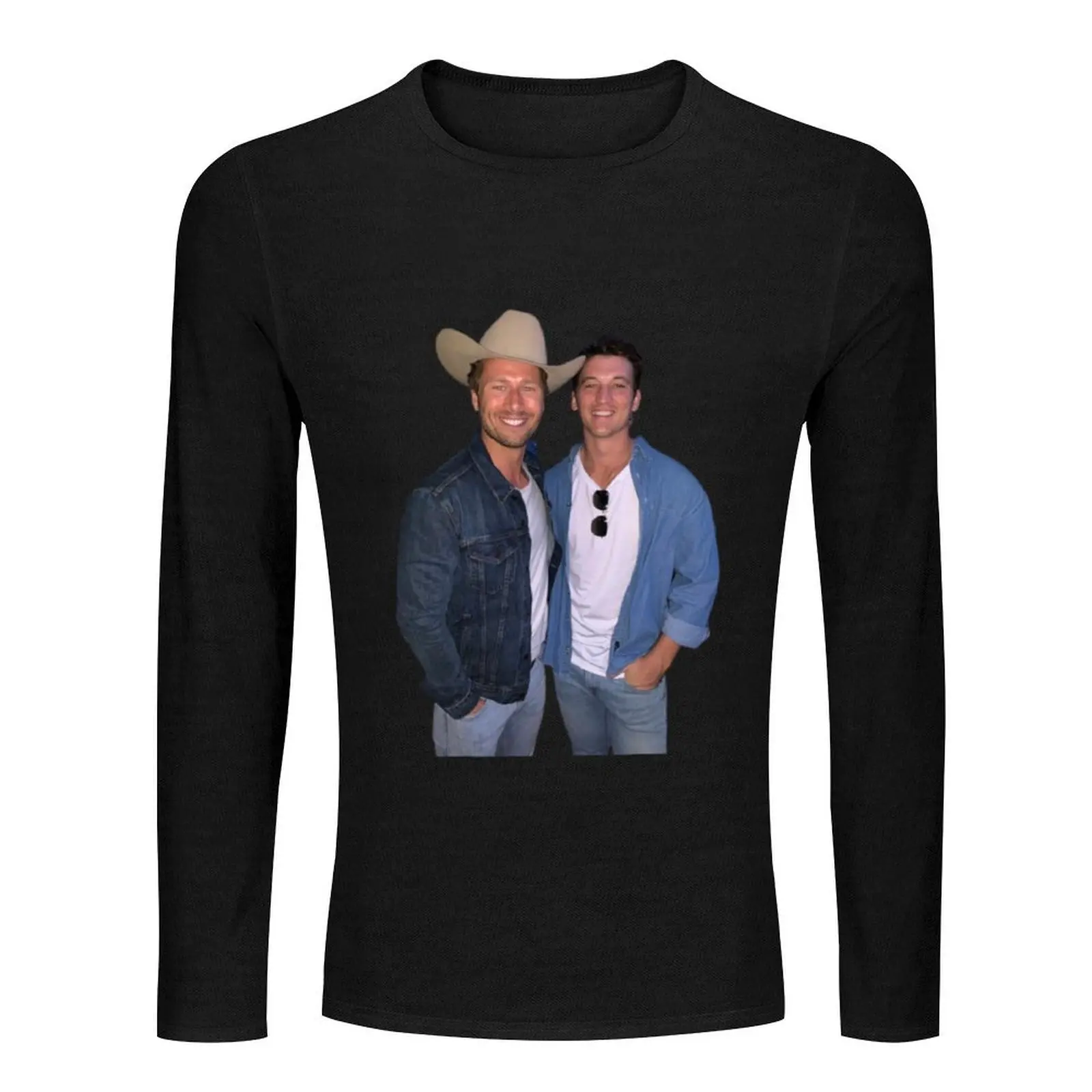 Glen Powell & Miles Teller Long T-Shirt graphic t shirt black t shirts heavyweight t shirts cute tops funny shirts for men