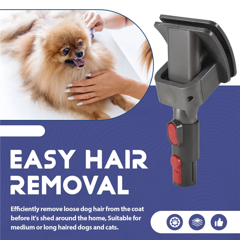 أدوات A01M-Groom للمكنسة الكهربائية Dyson V15 V11 V10 V8 V7 V6، أداة تهذيب الحيوانات الأليفة، مع محول مرفق وقفل الزناد