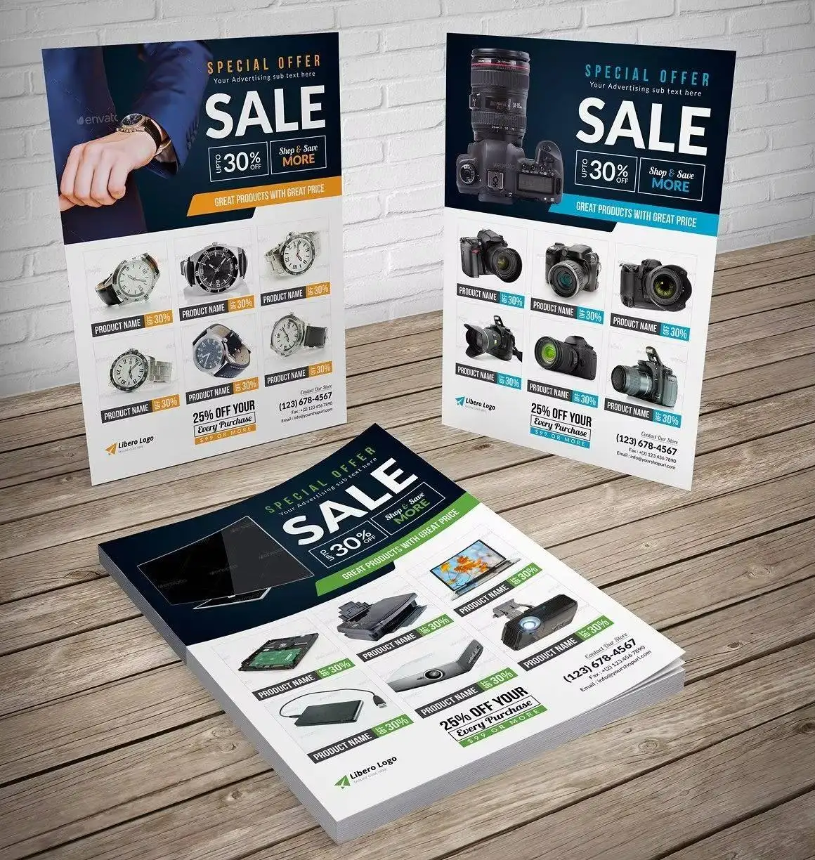100pcs A4 Custom Flyer Printing High-Quality Glossy Cardstock Promotional Leaflets for Business Marketing Events