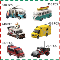 Camper Van/ Ice Cream Truck/ Ambulance Building Blocks - Various Vehicle Model Kits Small Particle Bricks for Adults Kids Gifts