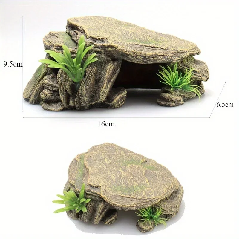 Décoration de réservoir de tortue d'aquarium, 1 pièce, terrasse, abri artificiel, ornement, Reptile, repos pour poissons, Terrapins, grenouilles, tortues