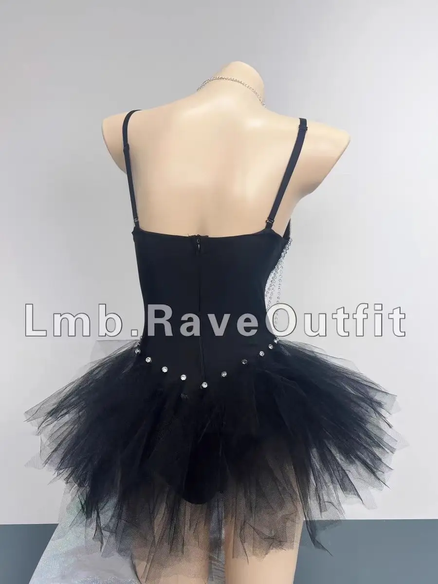 European/American Style Sparkling Diamond Tassel Luxury Jumpsuit Holiday Party Female Singer Dancer Stage Performance Clothing