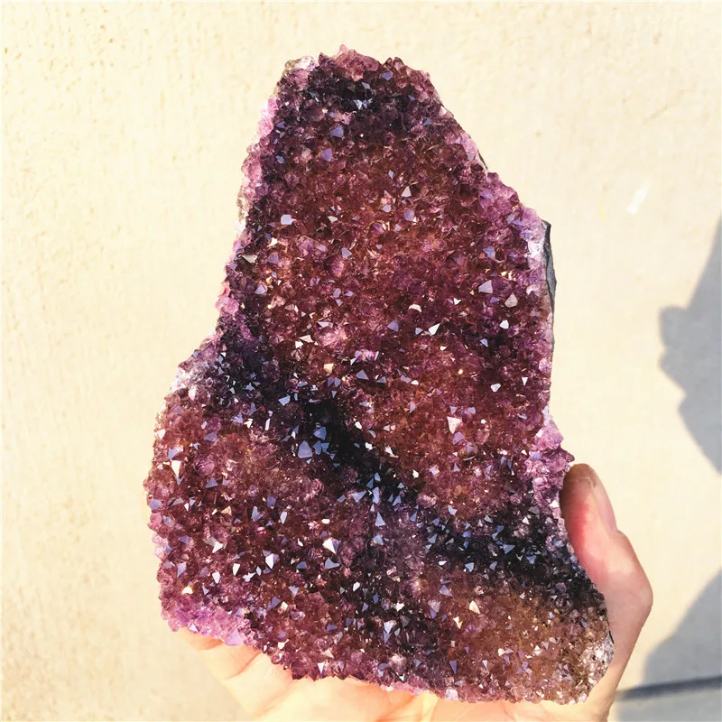 Natural Amethyst Geode Crystal Quartz Cluster Dream Specimen Energy Healing Thunder