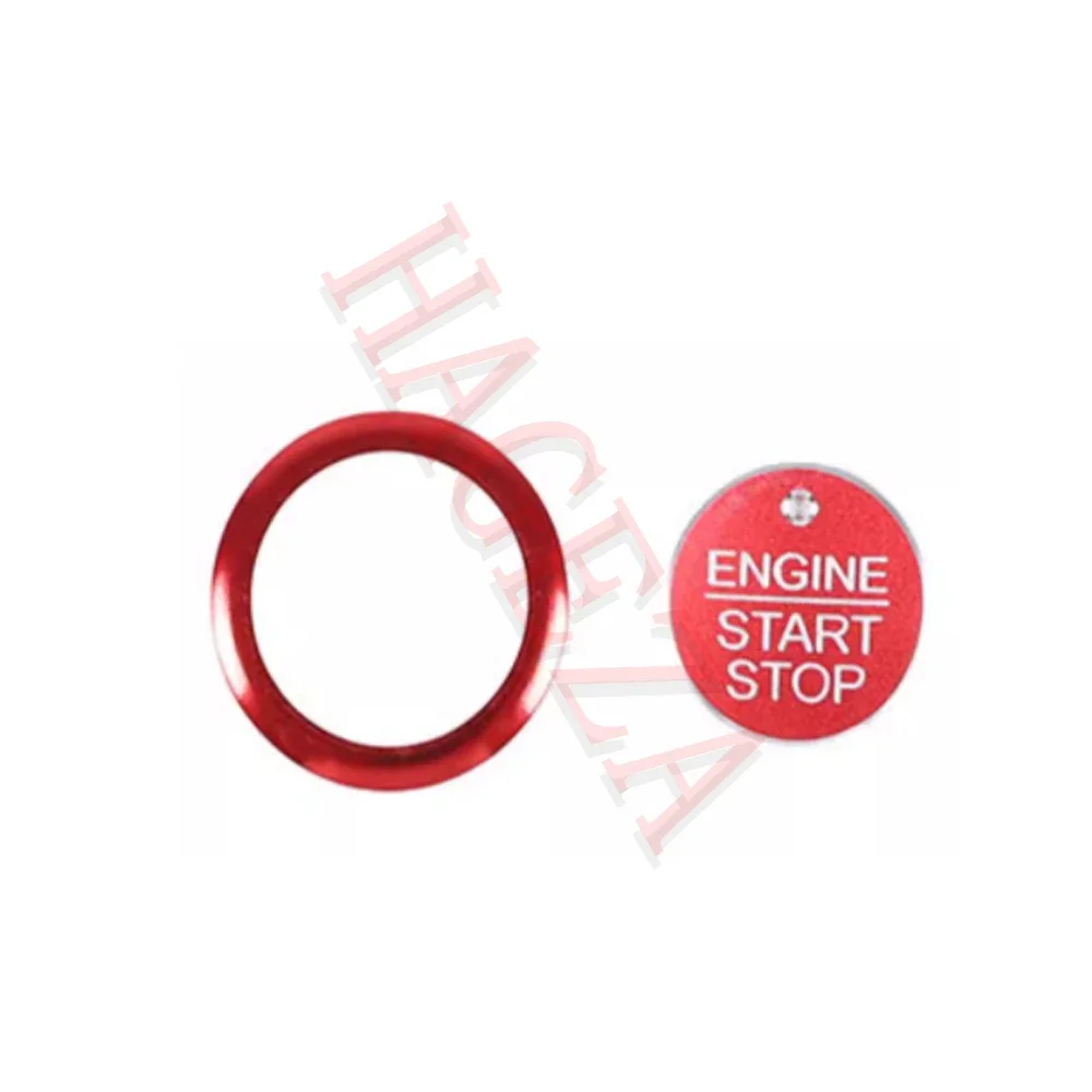 For Ford Ranger 2023-2024 Red Alloy Auto Engine Start/Stop Button Switch Trim Ring Decorative Cover Trim 2PCS