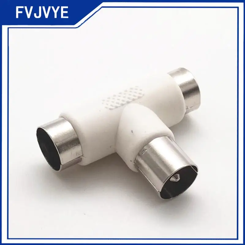 Tee Plug T-Type 2-Way TV Splitter Antenna Coaxial Cable TV Male Plug to 2x Dual Female Jack Antenna Connector Adaptor