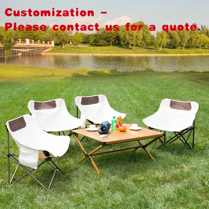 

custom.Ruida Moon Chair-Border Foldable Iron Modern Camping Fishing Chair Printed Oxford Fabric
