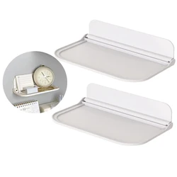 Folding Wall Mounted Shelf Saving Space Foldable Storage Rack Punch-Free Phone Holder Wifi Router Storage Tray BathroomOrganizer
