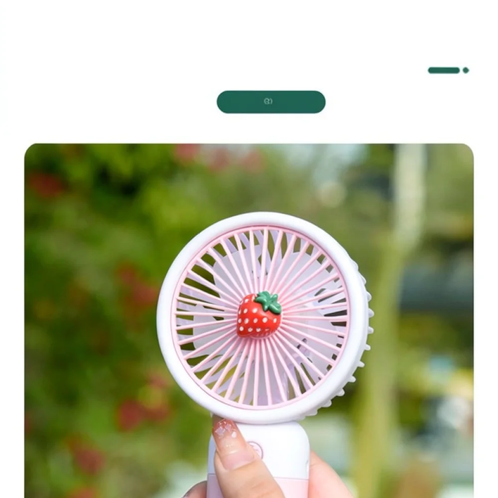 Mini USB Charging Handheld Fan Cute Fruit Design Portable Silent Blower For Dormitory Study Office Desk Travel