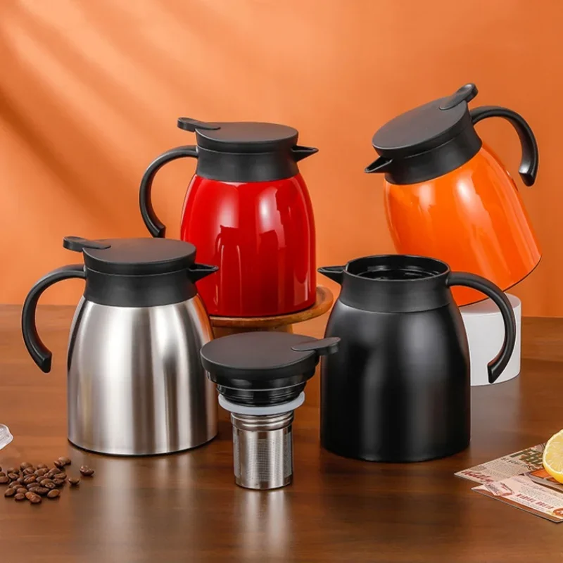 

304 Stainless Steel Kettle Large Capacity Thermos with Tea Filter Rustproof Leak-proof Coffee Teapot Household Office Gadgets