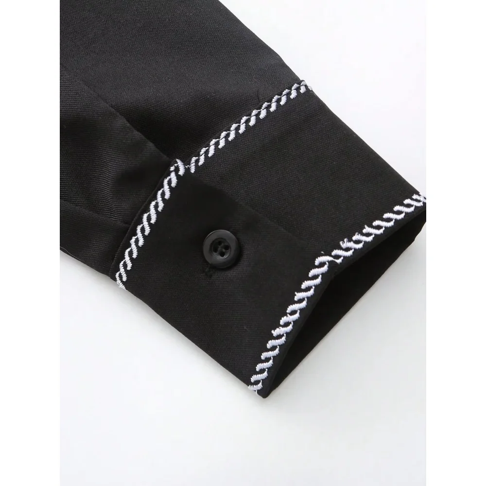 Abbigliamento tradizionale da uomo islamico Manica lunga Colletto alla coreana ricamato Abito da uomo allentato Stile etnico arabo Forma casual da uomo