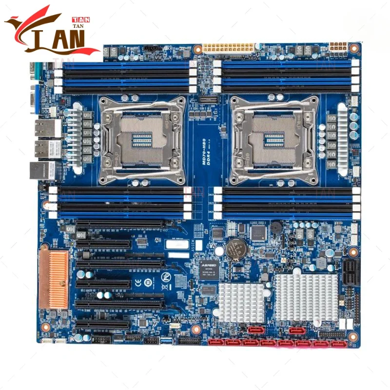 

For MD70-HB0 Motherboard 2*USB3.0 COM 3*RJ45 VGA 10*ASTA III DDR4 EATX C612 Mainboard 100% Tested Fully Work TAN