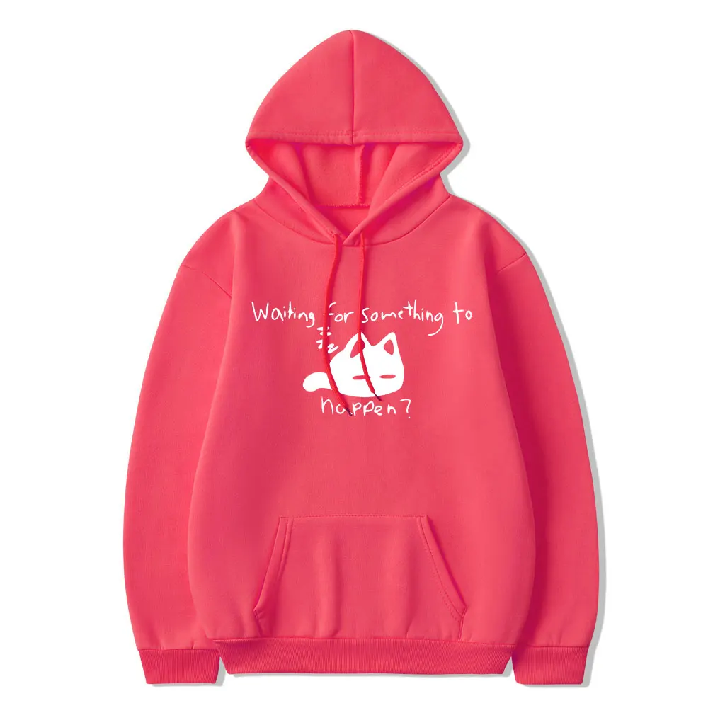 Manga Waiting for Something To Happen Omori Cat Print Hoodie Funny Cats Lover Sweatshirts Harajuku Anime Graphic Hoodies Unisex view 3