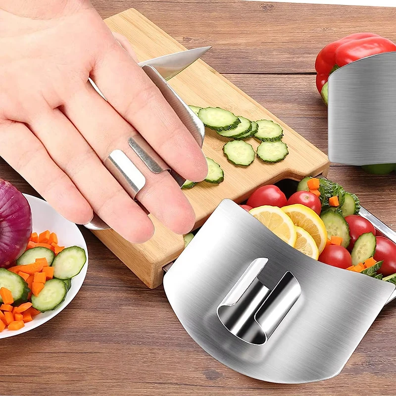1Pcs Stainless Steel Finger Protector Anti-cut Finger Guard Safely Vegetable Cutting Hand Protecter For Kitchen Gadgets Tools