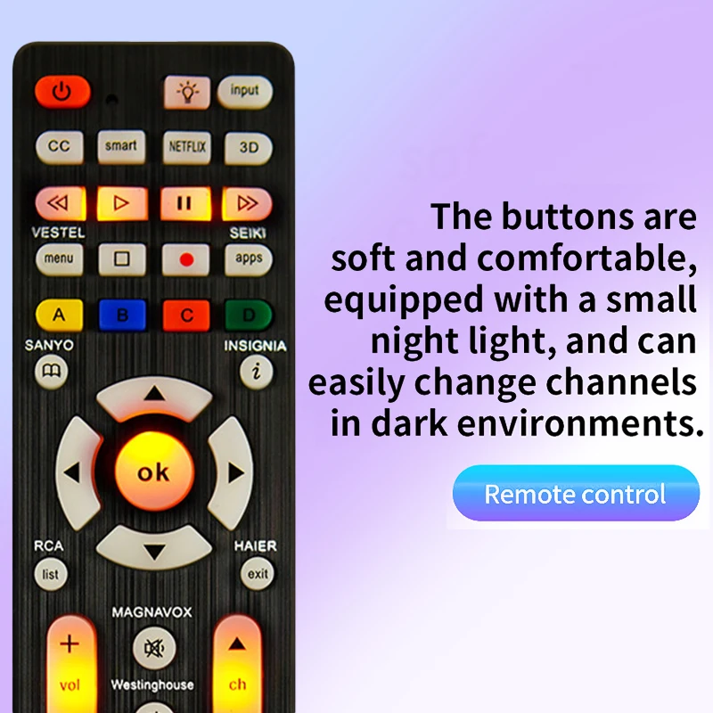 Universal RC-G008 Replcement Remote Control With Light In The Night For All Models And Brands TV Suitable For LCD TVs