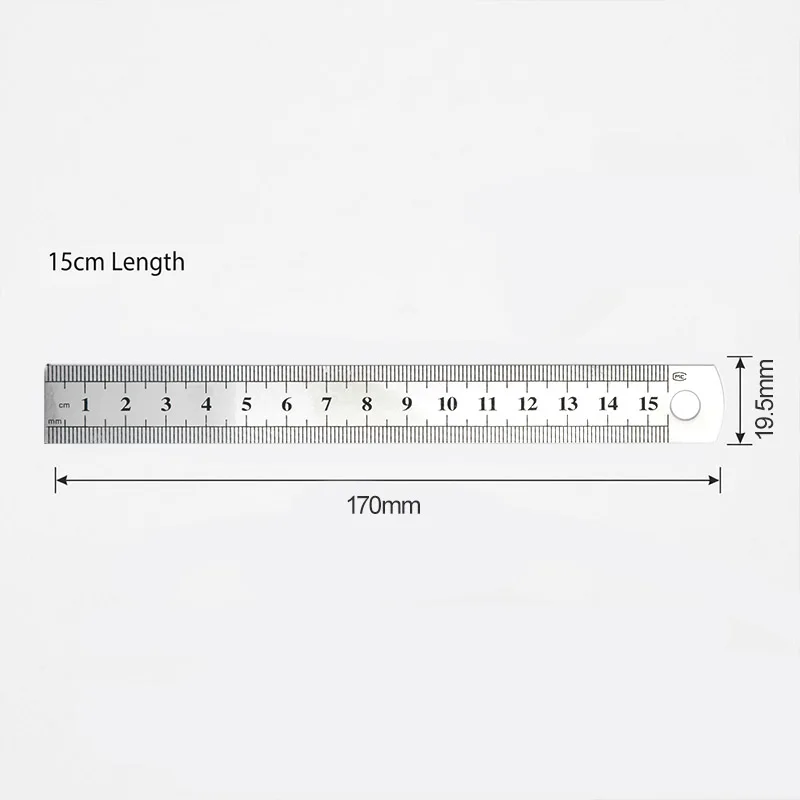15cm Stainless Steel Straight Ruler High Precision Double-Sided Clear Markings for Engineering Drawing School Office
