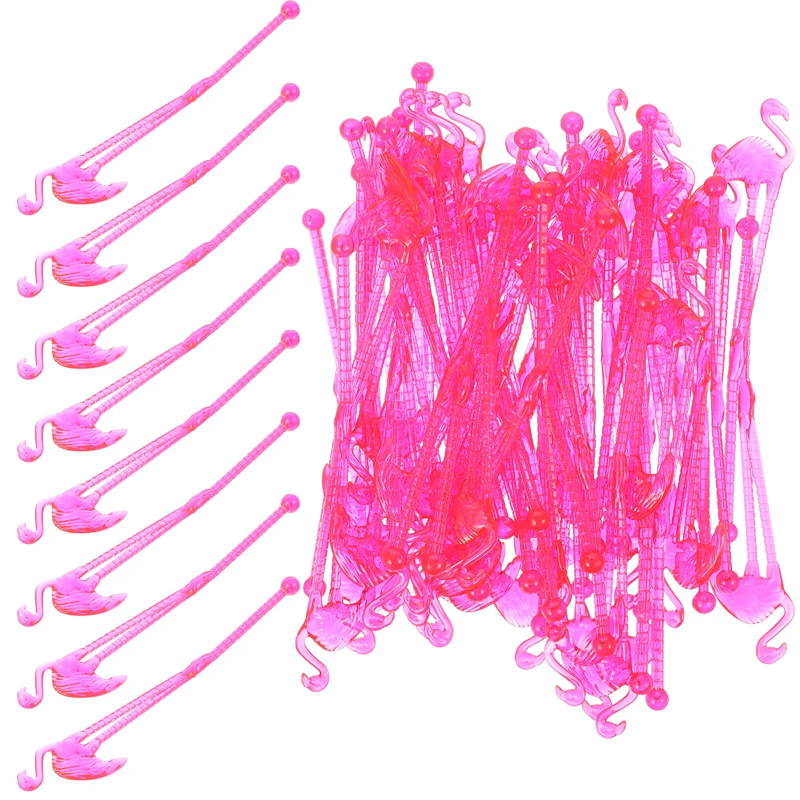 

50pcs Mini Drink Swizzle Sticks Swizzle Stick Baby Pink Cocktail Stirring Rods Drink Muddler Stirrers Bar Tools
