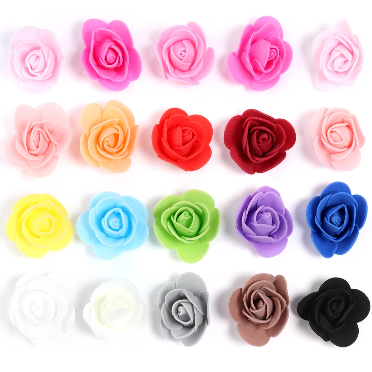 50pcs 3.5-4.5cm Mini PE Foam Rose Flower Head Artificial Rose Flowers Handmade DIY Party Wedding Home Decoration