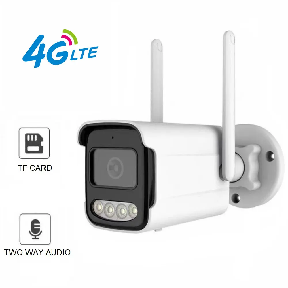 

HONGTONG 3MP 4G Bullet Camera 1080p Outdoor Security IP66 Color Night Vision Two Way Talk CMOS Sensor Wireless Network Camera