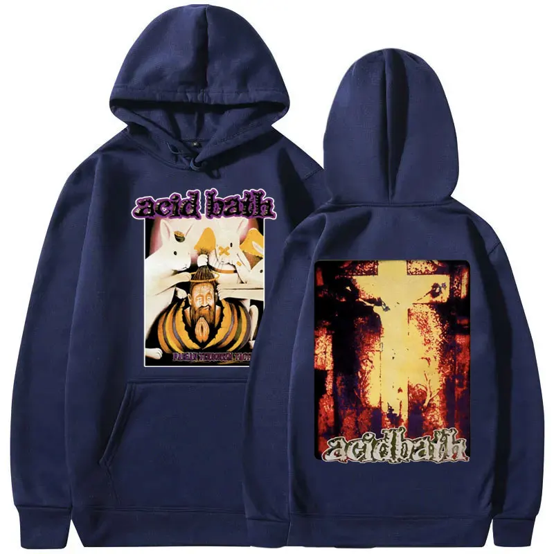 Acid Bath Paegan Terrorism Tactics Music Album Graphics Hoodie Male Vintage Metal Gothic Sweatshirt Men Fleece Oversized Hoodies