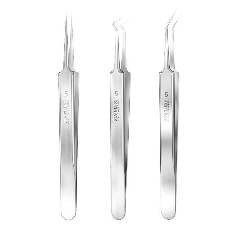 Acne Needle Tweezers Light Blackhead Blemish Pimples Removal Pointed Bend Head Face Care Tools Acne Extractor