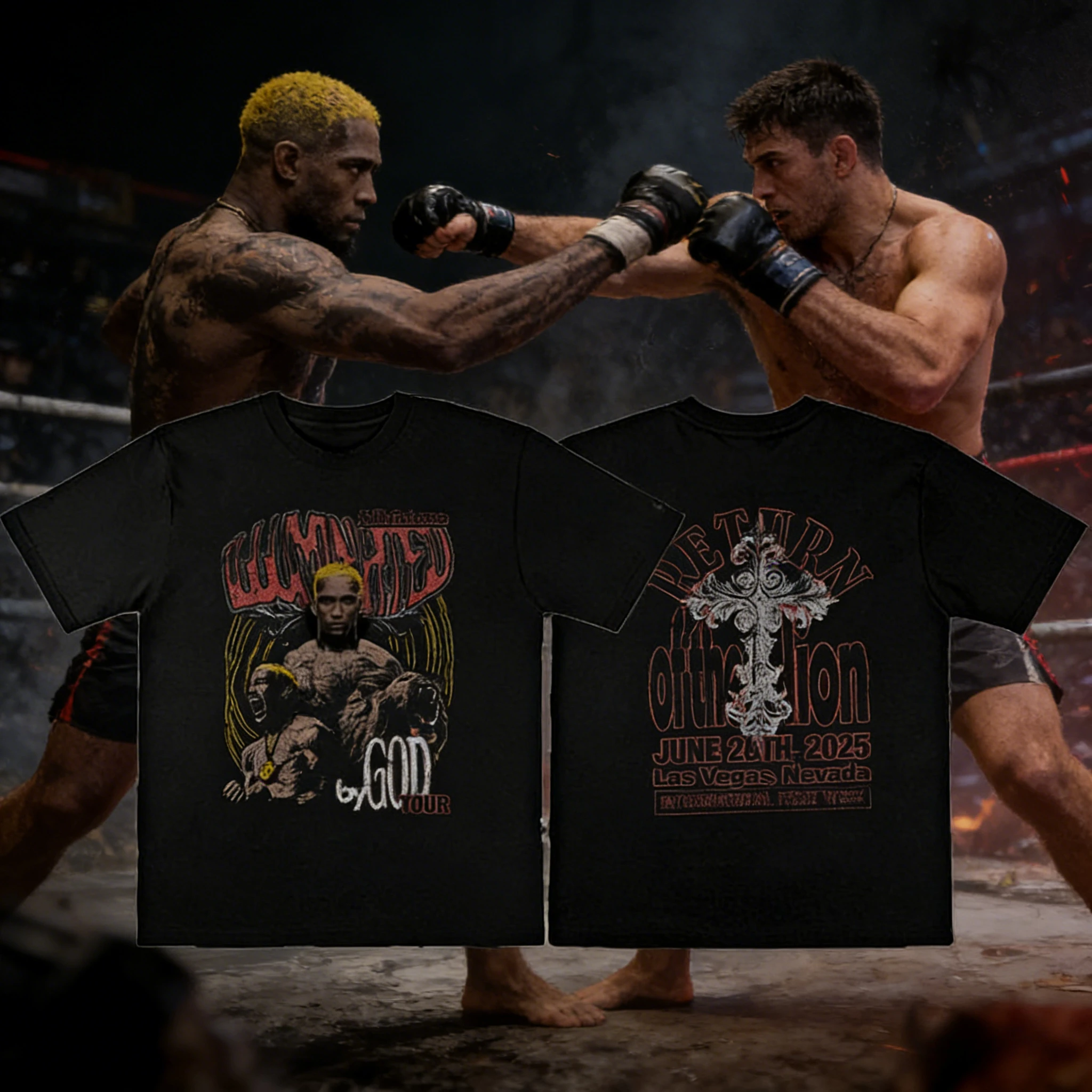 

2026 Summer UFC Charles Oliveira Fighting T-shirt Men's Fighting Sports Cotton Short Sleeve Loose Leisure Fitness Shirt