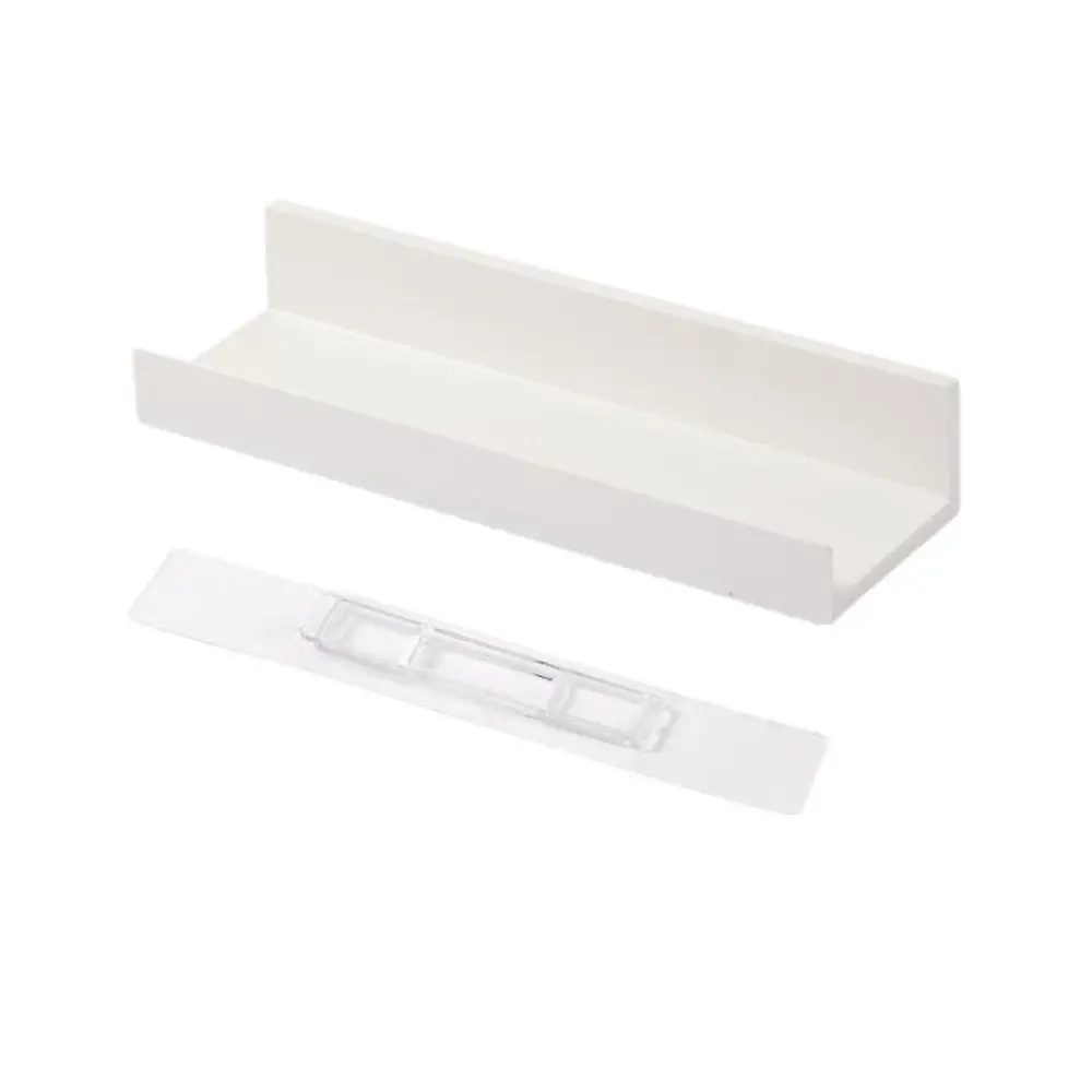 

Стабильная настенная полка для ванной комнаты без дрели, компактная стойка для хранения, пластиковый белый держатель для шампуня, кухня